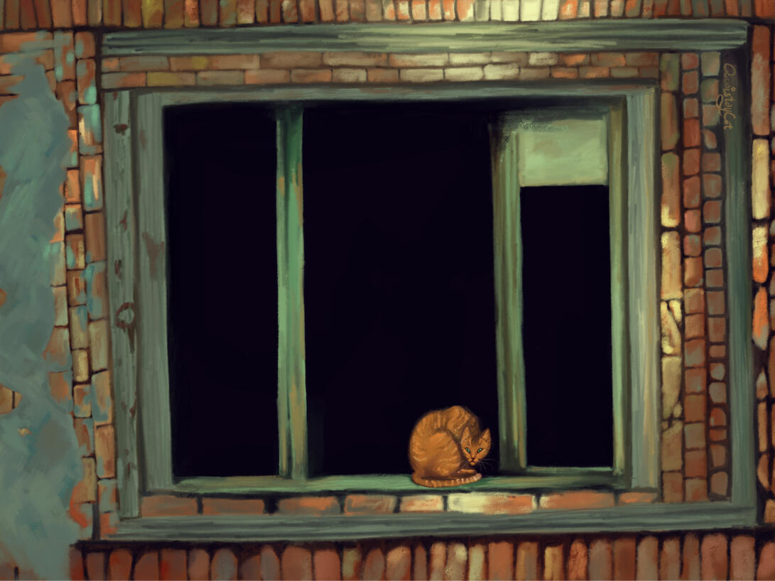 upon the windowsill